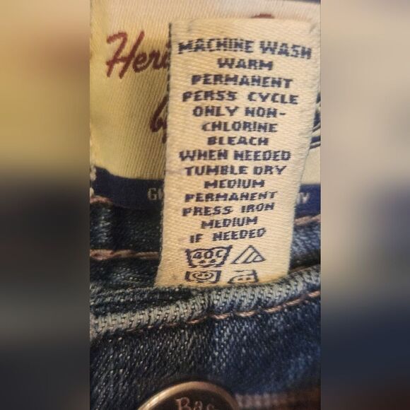 BASS Heritage 6 Blue Straight Leg Dark Wash Denim Women's Classic Jeans - Picture 5 of 7